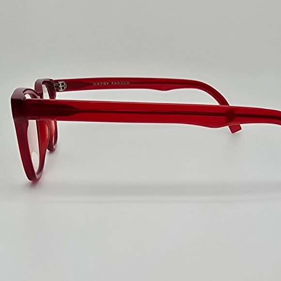 Warby Parker Preston 613 Maraschino Cherry Red Eyeglasses Frame w Case 49-20-140 - Picture 4 of 15